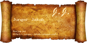 Junger Jakab névjegykártya